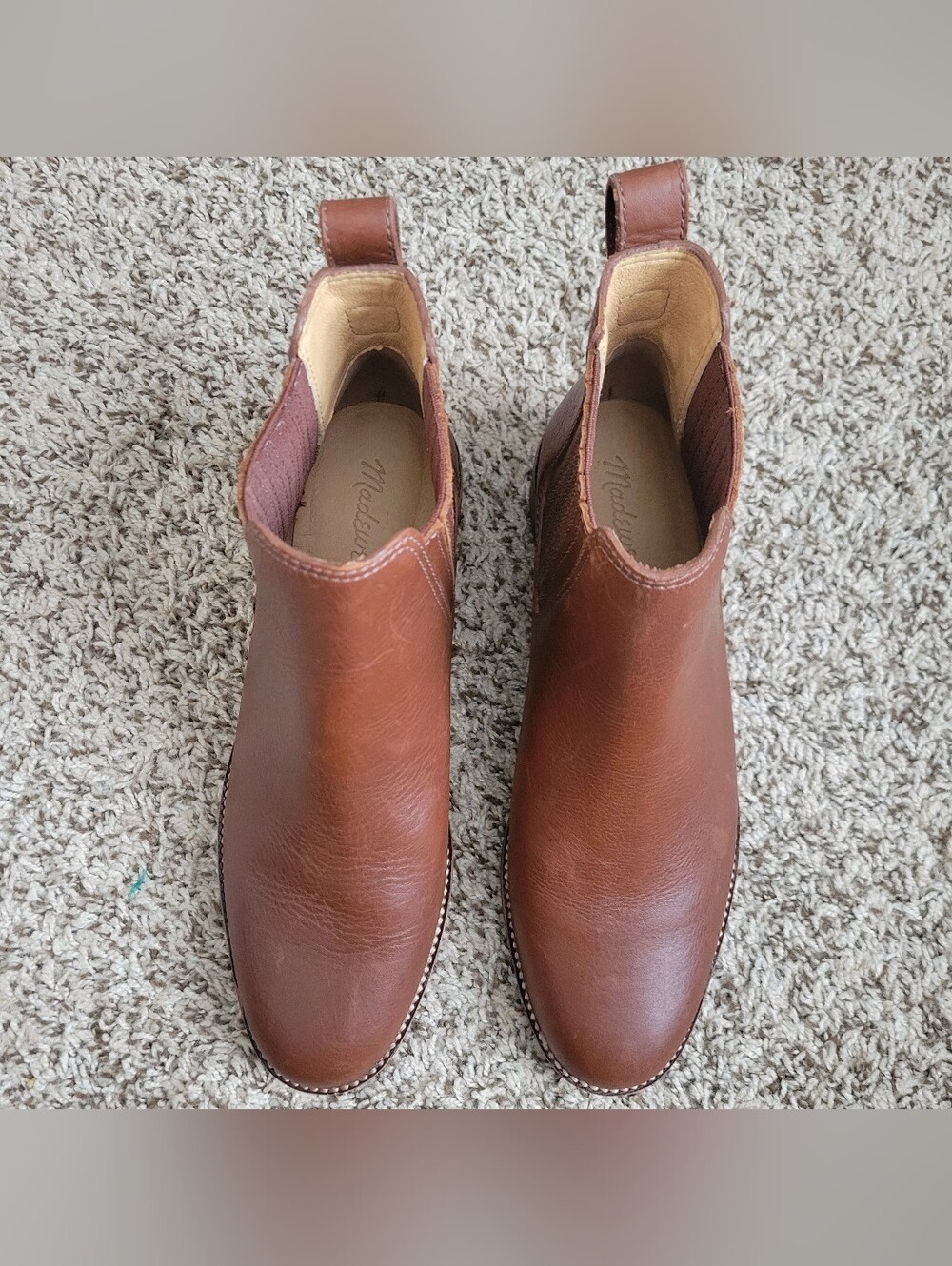 Madewell Ainsley Chelsea Boot Boots Shoes Dark Chestnut Brown Leather Size 7 - Picture 3 of 9